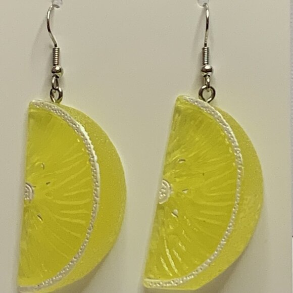 Lemon Earring, Fruit Jewelry, Citrus Earring, Gift Idea, Funny Food Earrings - Picture 6 of 9